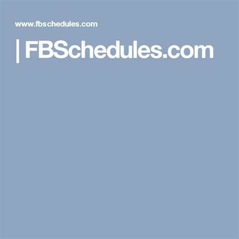 fbschedules.com|More.